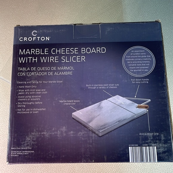 Crofton Marble Cheese Board with Wire Slicer New Sealed - Picture 6 of 6